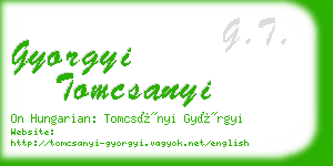 gyorgyi tomcsanyi business card